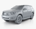 Ford Everest 2017 3d model clay render