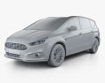 Ford S-Max 2017 3d model clay render
