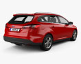 Ford Focus turnier 2017 3d model back view