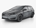 Ford Focus turnier 2017 3d model wire render
