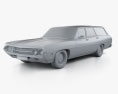 Ford Torino 500 旅行車 1971 3D模型 clay render