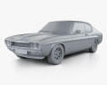 Ford Capri RS 2600 2024 3Dモデル clay render