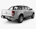 Ford Ranger 더블캡 2017 3D 모델  back view