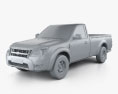Ford Ranger Regular Cab 2011 3D-Modell clay render
