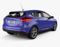 Ford Focus hatchback with HQ interior 2017 3d model back view