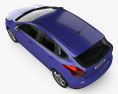 Ford Focus hatchback with HQ interior 2017 3d model top view