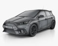 Ford Focus 掀背车 RS 2017 3D模型 wire render