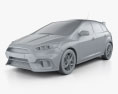 Ford Focus 掀背车 RS 2017 3D模型 clay render