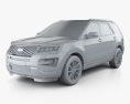 Ford Explorer (U502) Platinum 2018 3d model clay render