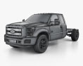Ford F-450 Super Cab Chassis 2015 3d model wire render