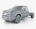 Ford F-450 Super Cab Chassis 2015 3d model clay render