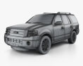 Ford Expedition Limited 2014 3D模型 wire render