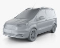 Ford Transit Courier 2018 3D-Modell clay render