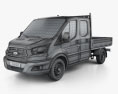 Ford Transit Double Cab Dropside 2017 3d model wire render