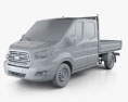 Ford Transit Double Cab Dropside 2017 3d model clay render