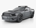 Ford Mustang Roush Stage 3 警察 Dubai 2015 3Dモデル wire render