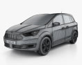 Ford Grand C-Max 2018 3D模型 wire render