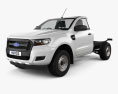 Ford Ranger Single Cab Chassis XL 2018 3D 모델 
