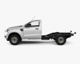 Ford Ranger Cabine Simple Chassis XL 2018 Modèle 3d vue de côté