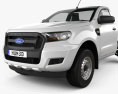Ford Ranger Single Cab Chassis XL 2018 3D 모델 