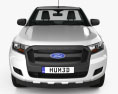 Ford Ranger Einzelkabine Chassis XL 2018 3D-Modell Vorderansicht