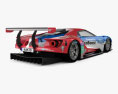 Ford GT Le Mans Rennwagen 2016 3D-Modell Rückansicht