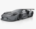 Ford GT Le Mans Rennwagen 2016 3D-Modell wire render