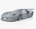 Ford GT Le Mans 경주 용 자동차 2016 3D 모델  clay render
