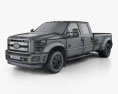 Ford F-450 Crew Cab XL 2014 3D 모델  wire render