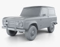 Ford Bronco 1975 3D 모델  clay render