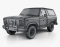 Ford Bronco 1982 3D 모델  wire render