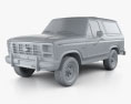 Ford Bronco 1982 3D 모델  clay render