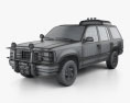 Ford Explorer Jurassic Park 1993 3D模型 wire render