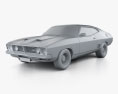 Ford Falcon GT Coupe 1973 3Dモデル clay render