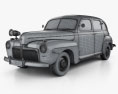 Ford V8 Super Deluxe Tudor Sedán Army Staff Car 1942 Modelo 3D wire render