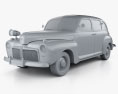Ford V8 Super Deluxe Tudor sedan Army Staff Car 1942 3D-Modell clay render
