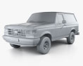 Ford Bronco 1991 Modèle 3d clay render