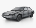 Ford Falcon 1991 3D模型 wire render