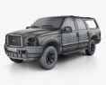 Ford Excursion 2005 3d model wire render