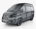Ford Transit Custom 厢式货车 L1H2 2015 3D模型 wire render