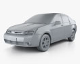 Ford Focus SES (US) sedan 2008 3D-Modell clay render