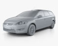 Ford Mondeo Turnier 2010 3D模型 clay render