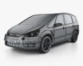Ford S-Max 2010 3D模型 wire render
