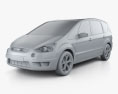 Ford S-Max 2010 3Dモデル clay render