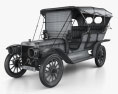 Ford Model K Touring 1906 Modello 3D wire render