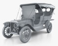 Ford Model K Touring 1906 3D модель clay render