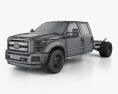 Ford F-550 Crew Cab Chassis 2015 3D 모델  wire render