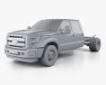 Ford F-550 Crew Cab Chassis 2015 3D模型 clay render