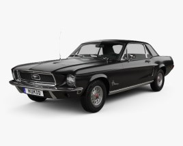 3D model of Ford Mustang hardtop 1968