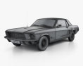 Ford Mustang ハードトップ 1968 3Dモデル wire render